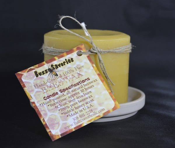 4 inch pillar beeswax candle