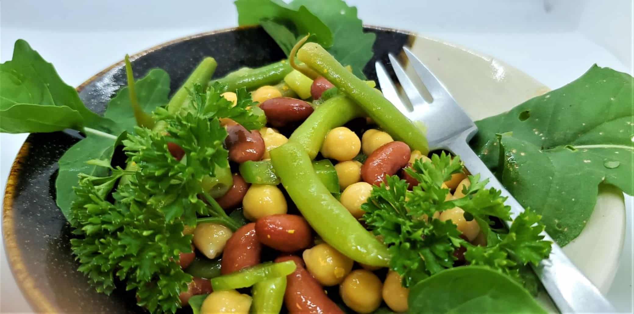 easy, light flavor rich bean salad