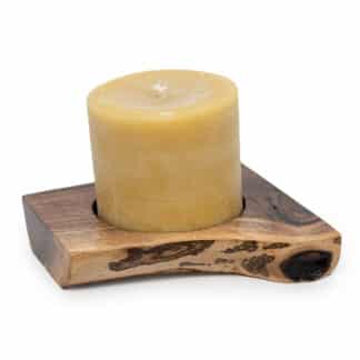 Pillar Candle with Oak Stand