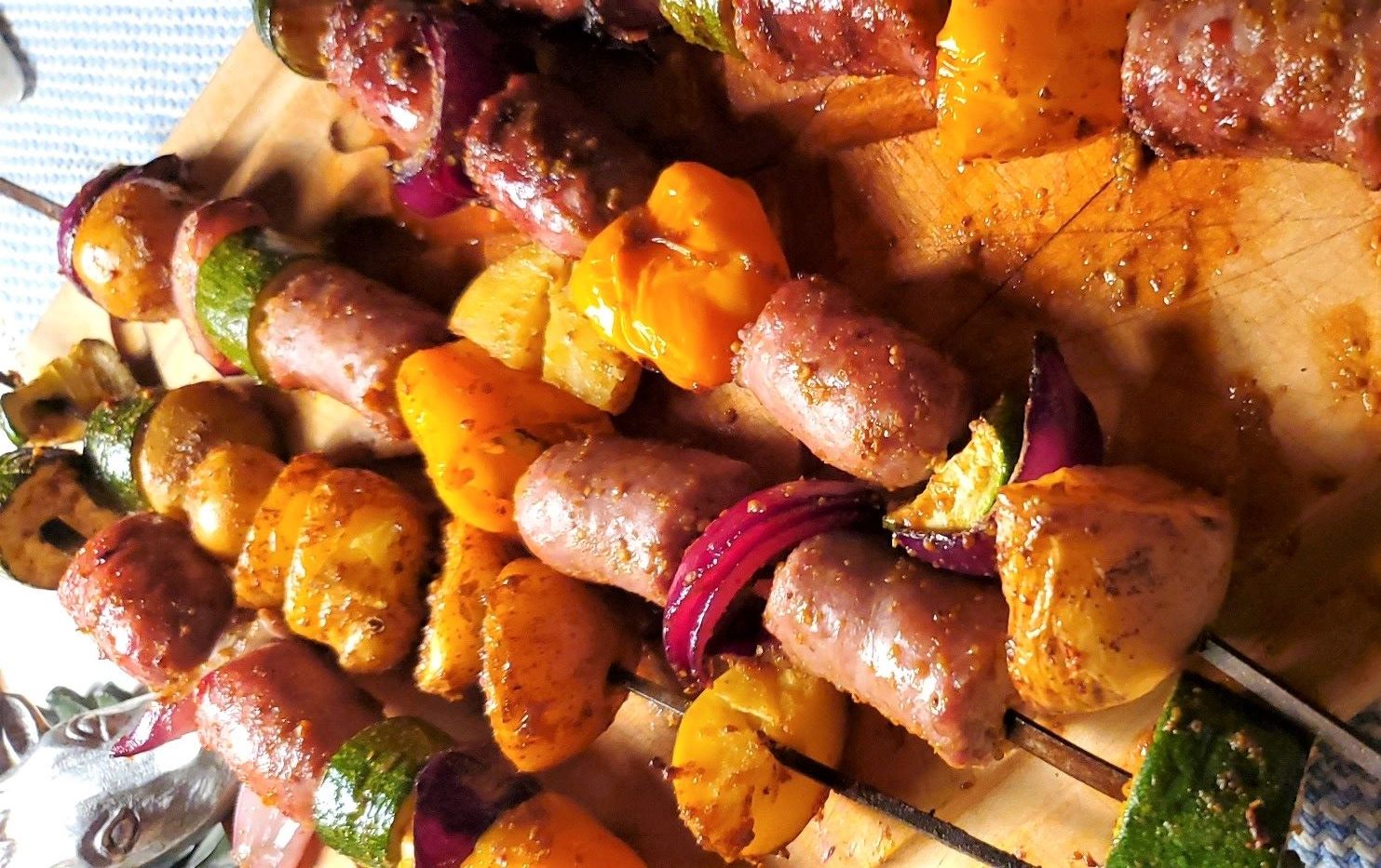 Brat kabobs