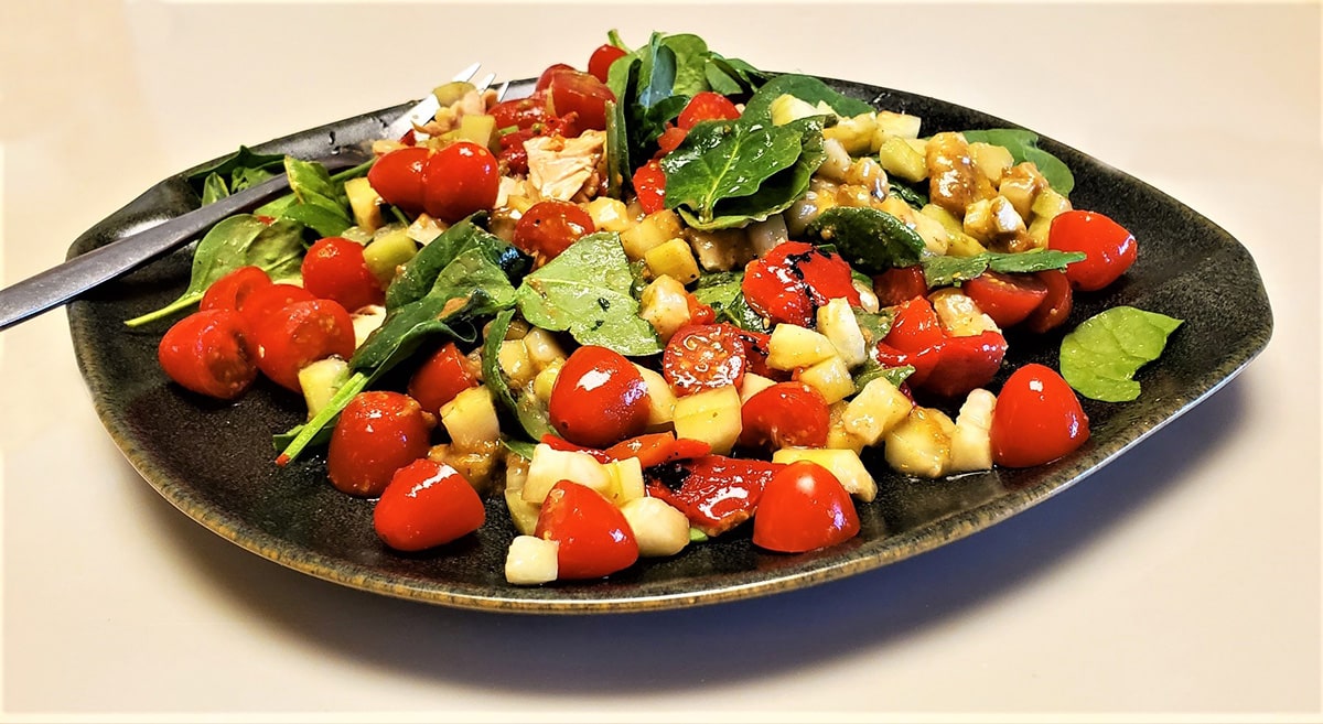 Spinach Salad with Honey Mustard Dressing