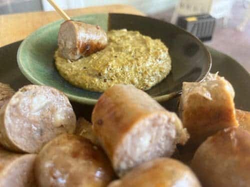 Grilled Bratwurst with Horseradish Mustard Sauce - Spicy Southern Kitchen